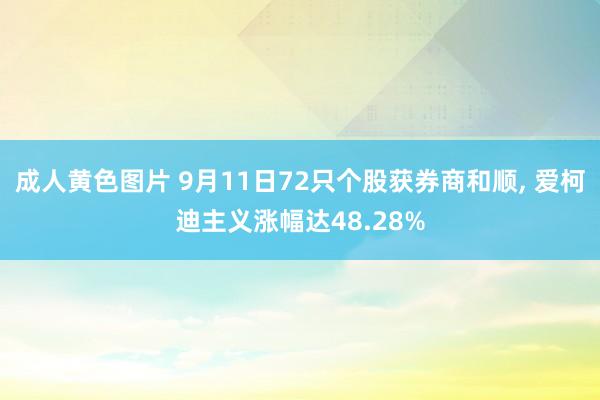 成人黄色图片 9月11日72只个股获券商和顺， 爱柯迪主义涨幅达48.28%