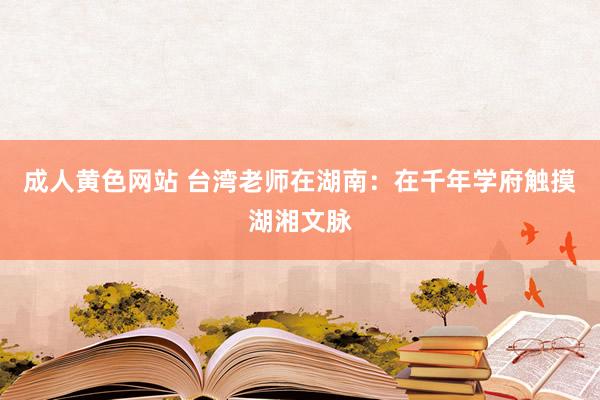 成人黄色网站 台湾老师在湖南：在千年学府触摸湖湘文脉