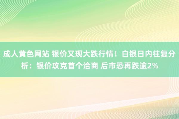 成人黄色网站 银价又现大跌行情！白银日内往复分析：银价攻克首个洽商 后市恐再跌逾2%