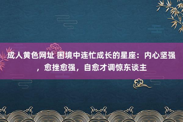 成人黄色网址 困境中连忙成长的星座：内心坚强，愈挫愈强，自愈才调惊东谈主