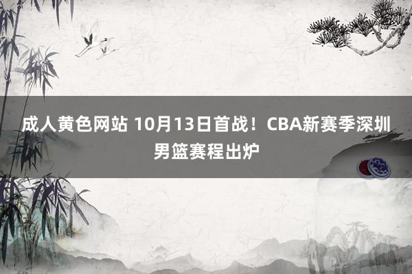 成人黄色网站 10月13日首战！CBA新赛季深圳男篮赛程出炉