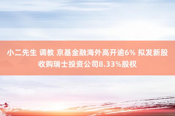 小二先生 调教 京基金融海外高开逾6% 拟发新股收购瑞士投资公司8.33%股权