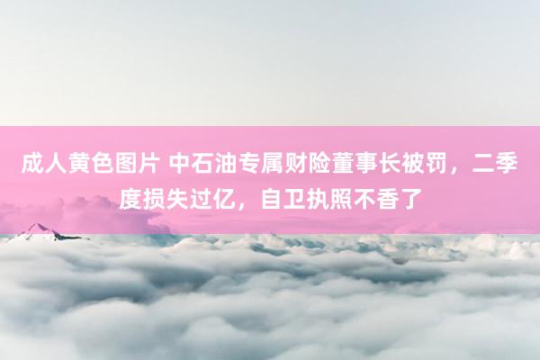 成人黄色图片 中石油专属财险董事长被罚，二季度损失过亿，自卫执照不香了