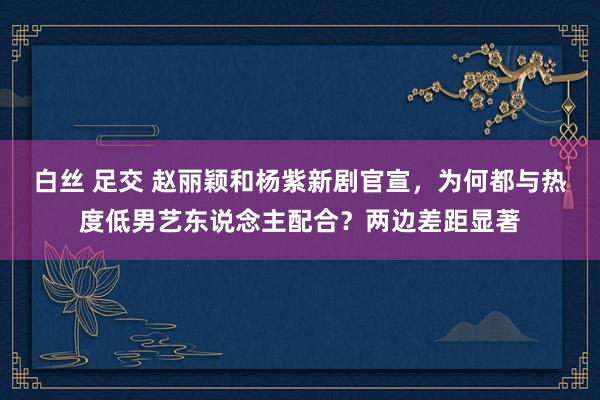 白丝 足交 赵丽颖和杨紫新剧官宣，为何都与热度低男艺东说念主配合？两边差距显著