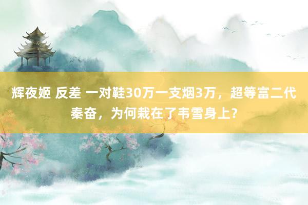 辉夜姬 反差 一对鞋30万一支烟3万，超等富二代秦奋，为何栽在了韦雪身上？