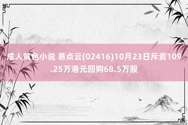 成人黄色小说 易点云(02416)10月23日斥资109.25万港元回购68.5万股