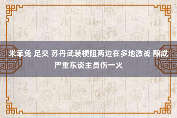 米菲兔 足交 苏丹武装梗阻两边在多地激战 酿成严重东谈主员伤一火