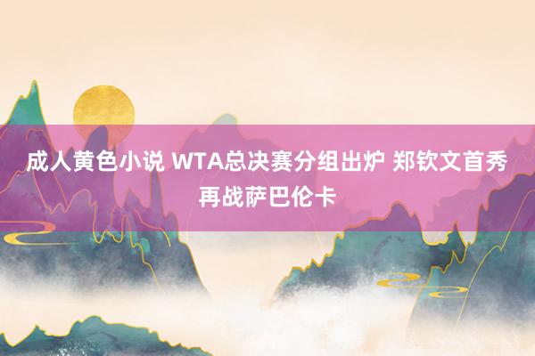 成人黄色小说 WTA总决赛分组出炉 郑钦文首秀再战萨巴伦卡