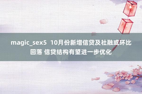 magic_sex5  10月份新增信贷及社融或环比回落 信贷结构有望进一步优化