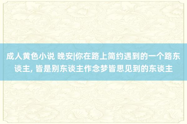 成人黄色小说 晚安|你在路上简约遇到的一个路东谈主， 皆是别东谈主作念梦皆思见到的东谈主