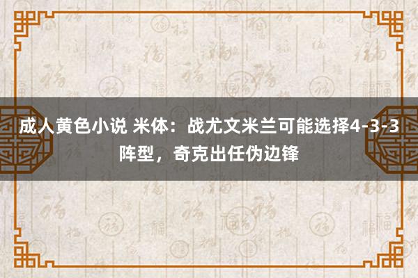 成人黄色小说 米体：战尤文米兰可能选择4-3-3阵型，奇克出任伪边锋