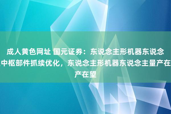 成人黄色网址 国元证券：东说念主形机器东说念主中枢部件抓续优化，东说念主形机器东说念主量产在望