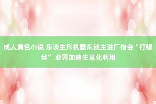 成人黄色小说 东谈主形机器东谈主进厂检会“打螺丝” 业界加速生意化利用