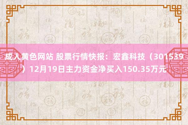 成人黄色网站 股票行情快报：宏鑫科技（301539）12月19日主力资金净买入150.35万元