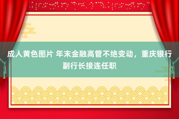 成人黄色图片 年末金融高管不绝变动，重庆银行副行长接连任职