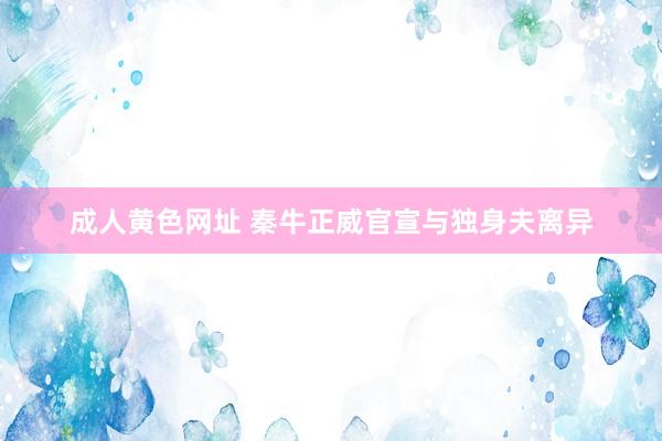 成人黄色网址 秦牛正威官宣与独身夫离异