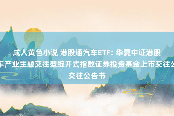 成人黄色小说 港股通汽车ETF: 华夏中证港股通汽车产业主题交往型绽开式指数证券投资基金上市交往公告书