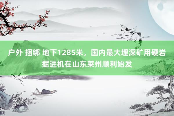 户外 捆绑 地下1285米，国内最大埋深矿用硬岩掘进机在山东莱州顺利始发