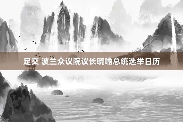 足交 波兰众议院议长晓喻总统选举日历