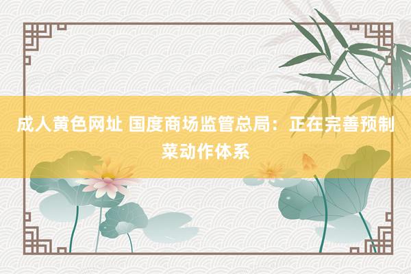 成人黄色网址 国度商场监管总局：正在完善预制菜动作体系