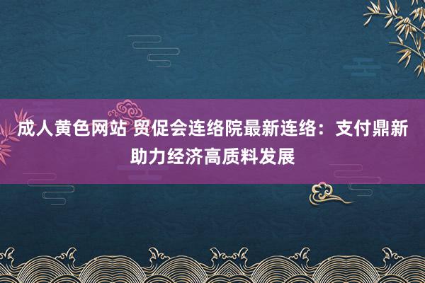 成人黄色网站 贸促会连络院最新连络：支付鼎新助力经济高质料发展